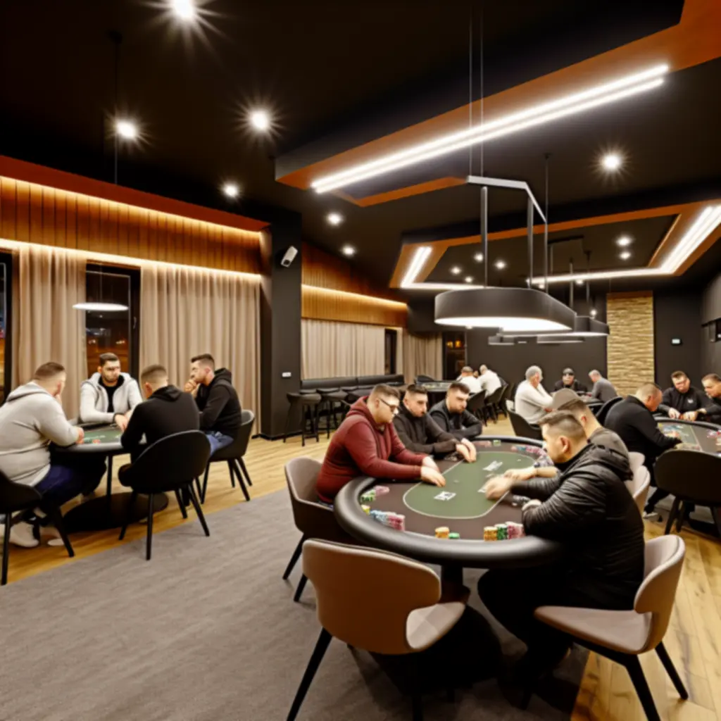 Widok sali Lunar Deck z trwającą sesją pokera na żywo