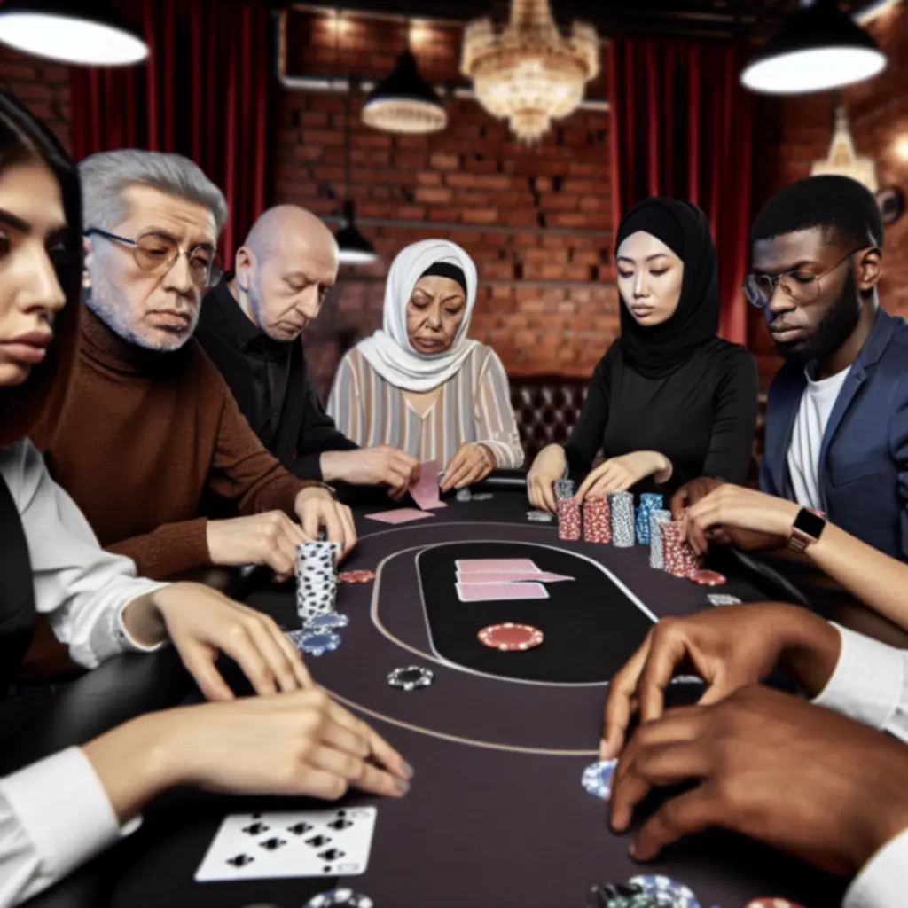 Uczestnicy w trakcie rozgrywki pokerowej w Lunar Deck