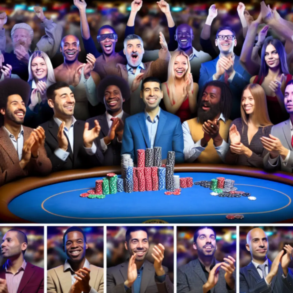 Zwycięzcy turnieju pokerowego świętują wygraną w Lunar Deck